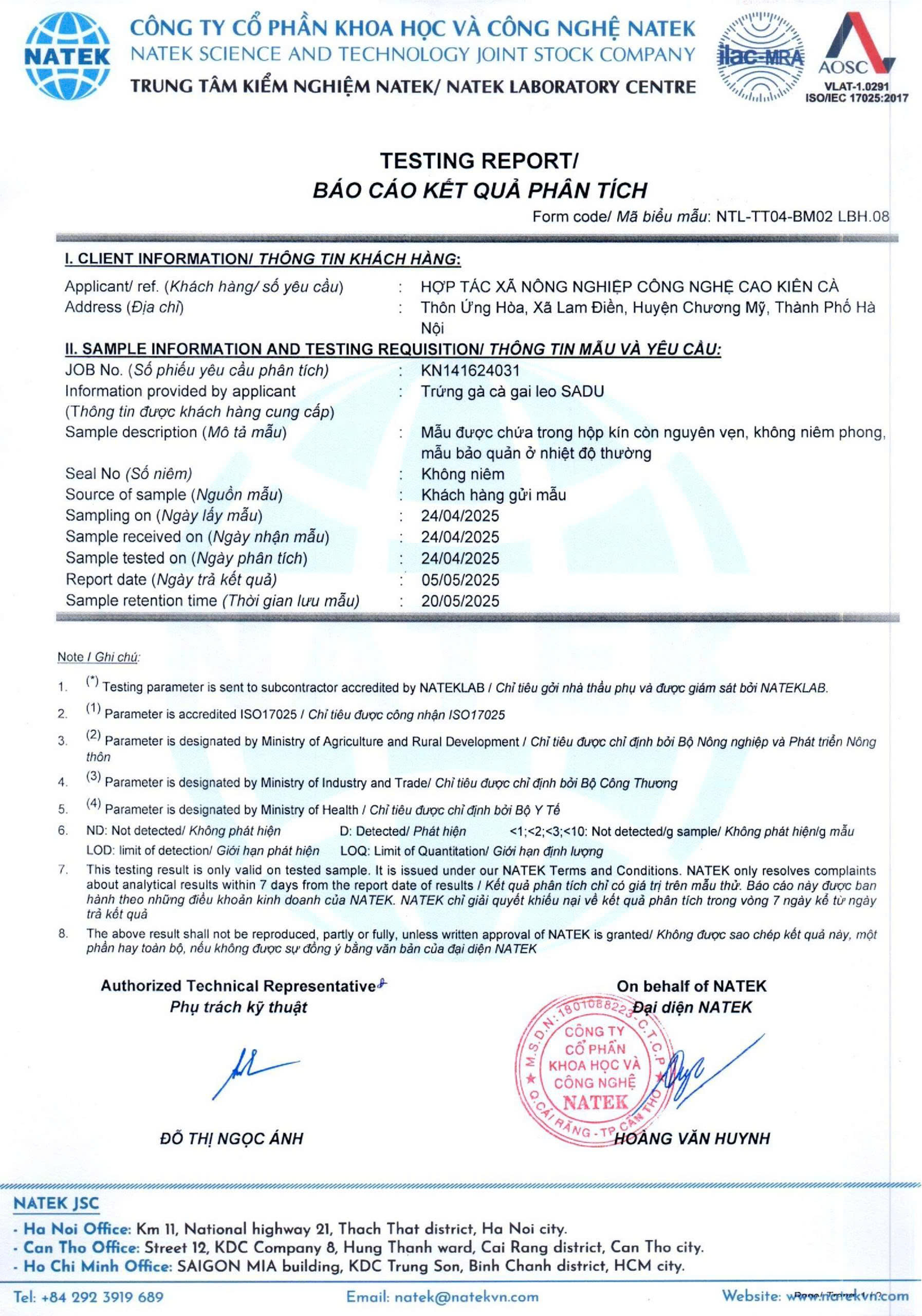 Ảnh chứng nhận sản phẩm